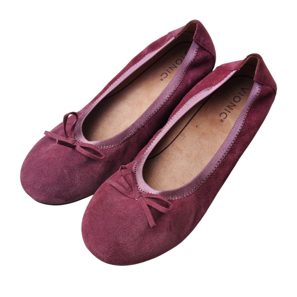 Vionic Liliana Burgundy Flats Comfortable Loafers